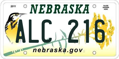 NE license plate ALC216