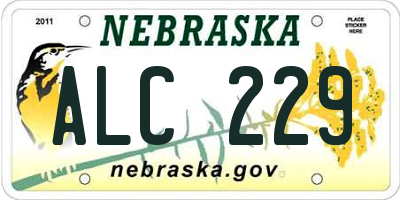 NE license plate ALC229