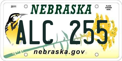 NE license plate ALC255