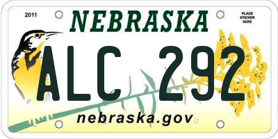 NE license plate ALC292