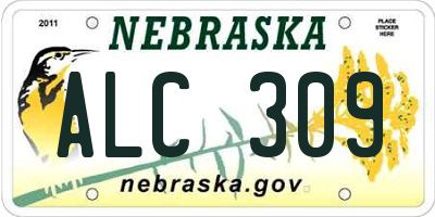 NE license plate ALC309
