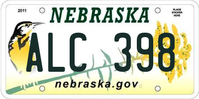 NE license plate ALC398