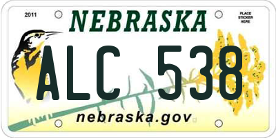 NE license plate ALC538