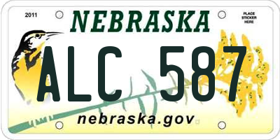 NE license plate ALC587