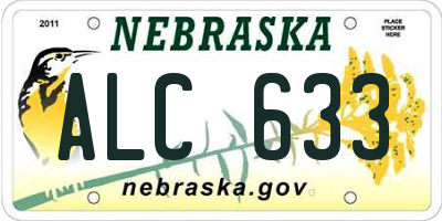 NE license plate ALC633