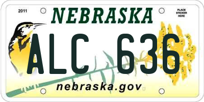 NE license plate ALC636
