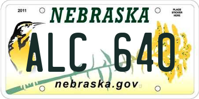 NE license plate ALC640