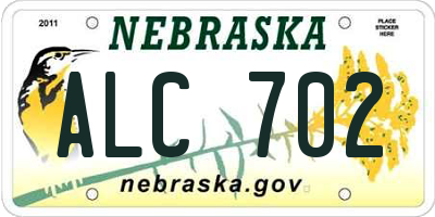 NE license plate ALC702