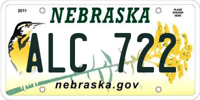 NE license plate ALC722