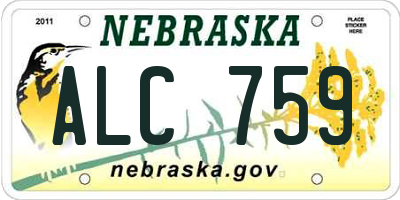 NE license plate ALC759