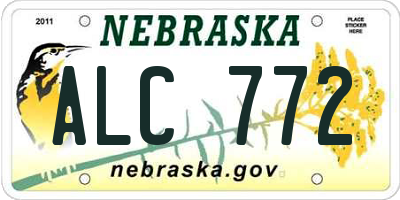 NE license plate ALC772