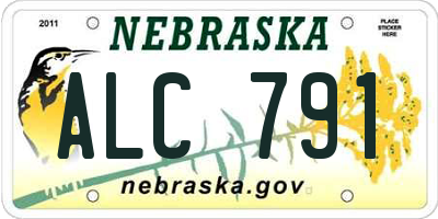 NE license plate ALC791