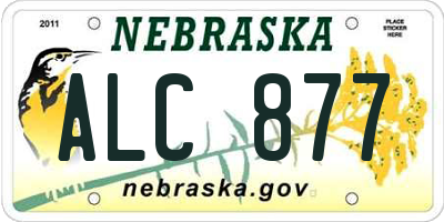 NE license plate ALC877