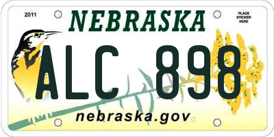 NE license plate ALC898
