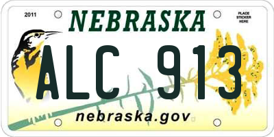 NE license plate ALC913