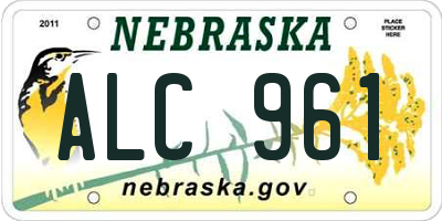NE license plate ALC961