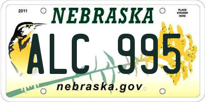 NE license plate ALC995