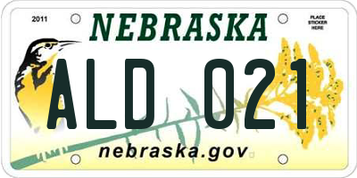 NE license plate ALD021
