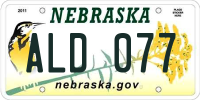NE license plate ALD077