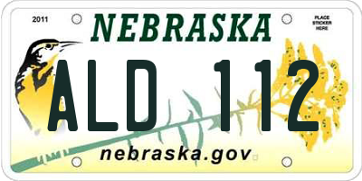 NE license plate ALD112