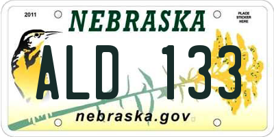 NE license plate ALD133