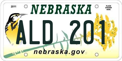 NE license plate ALD201