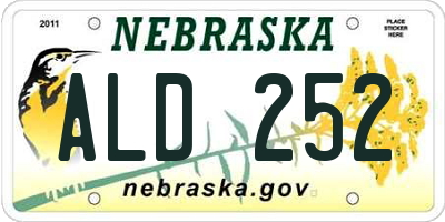 NE license plate ALD252