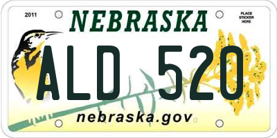 NE license plate ALD520