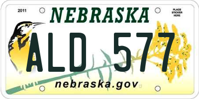 NE license plate ALD577