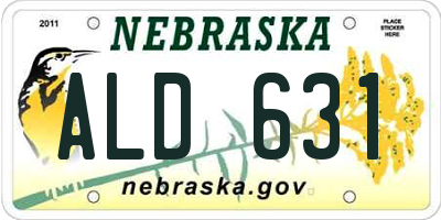 NE license plate ALD631