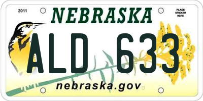 NE license plate ALD633