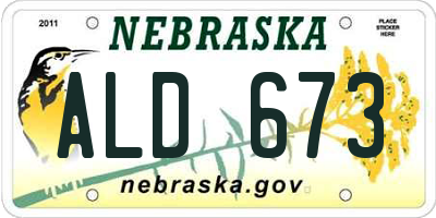 NE license plate ALD673