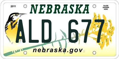 NE license plate ALD677