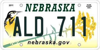 NE license plate ALD711