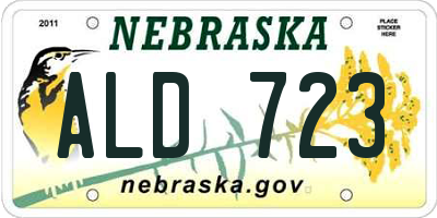 NE license plate ALD723