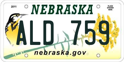 NE license plate ALD759