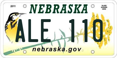 NE license plate ALE110