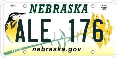 NE license plate ALE176