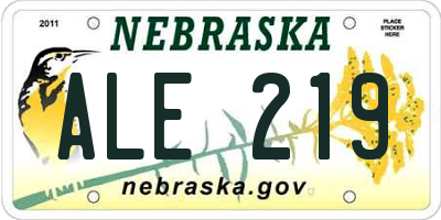 NE license plate ALE219