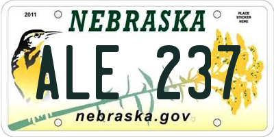 NE license plate ALE237