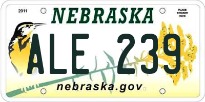 NE license plate ALE239