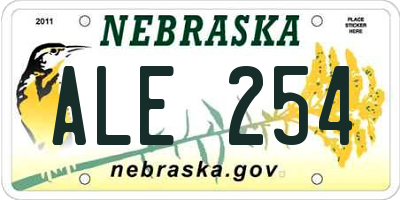NE license plate ALE254