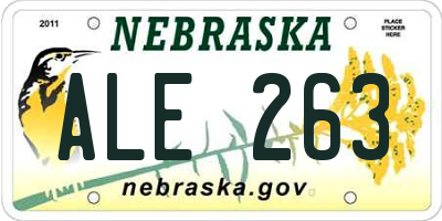 NE license plate ALE263