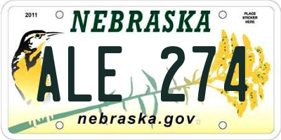 NE license plate ALE274