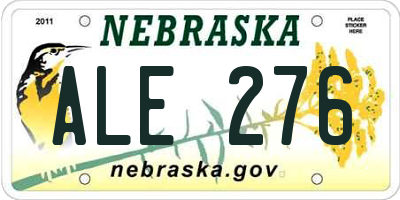 NE license plate ALE276