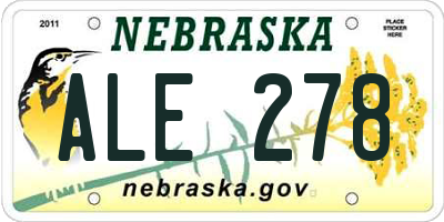NE license plate ALE278