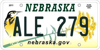 NE license plate ALE279