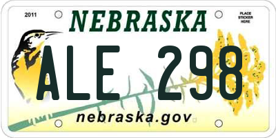 NE license plate ALE298