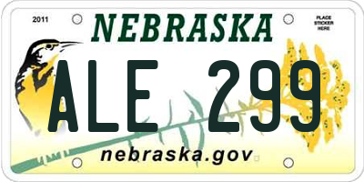 NE license plate ALE299