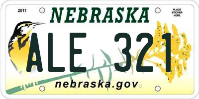 NE license plate ALE321